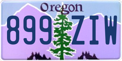 OR license plate 899ZIW
