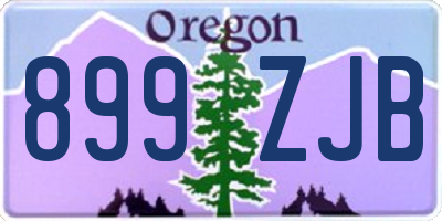 OR license plate 899ZJB
