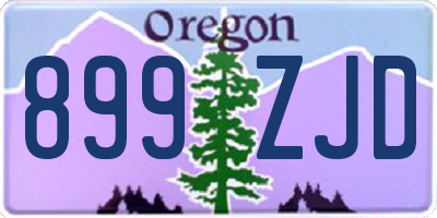 OR license plate 899ZJD