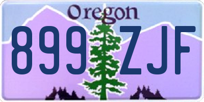 OR license plate 899ZJF
