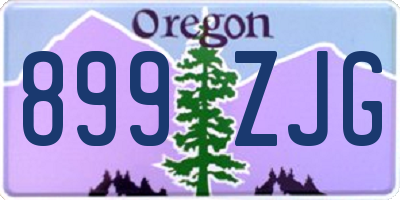 OR license plate 899ZJG