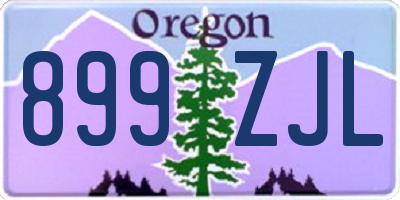 OR license plate 899ZJL