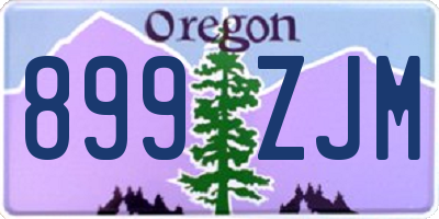 OR license plate 899ZJM