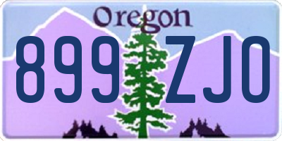 OR license plate 899ZJO