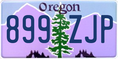 OR license plate 899ZJP