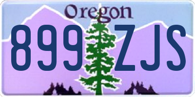 OR license plate 899ZJS