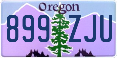 OR license plate 899ZJU