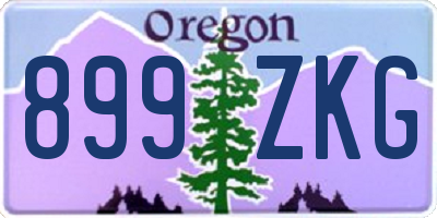 OR license plate 899ZKG