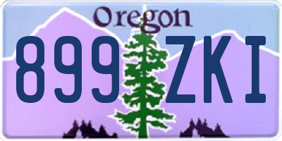 OR license plate 899ZKI