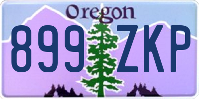 OR license plate 899ZKP