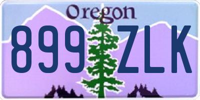 OR license plate 899ZLK