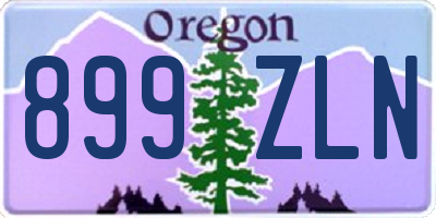 OR license plate 899ZLN
