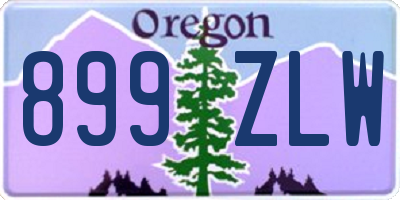 OR license plate 899ZLW