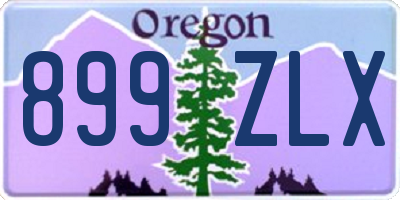 OR license plate 899ZLX