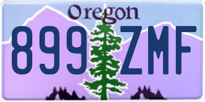 OR license plate 899ZMF