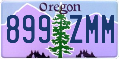OR license plate 899ZMM