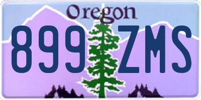 OR license plate 899ZMS