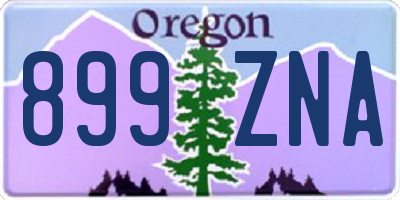 OR license plate 899ZNA