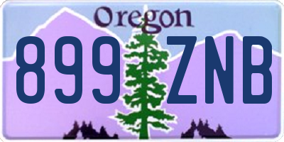OR license plate 899ZNB