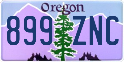 OR license plate 899ZNC