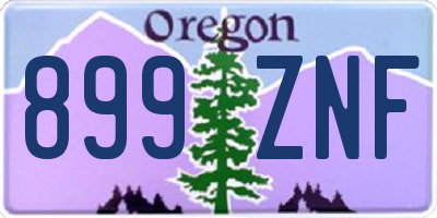 OR license plate 899ZNF