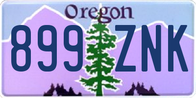 OR license plate 899ZNK