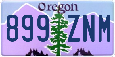 OR license plate 899ZNM