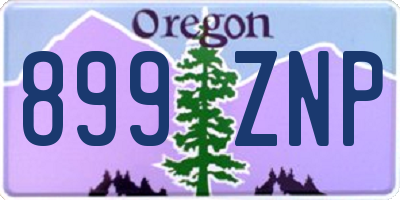 OR license plate 899ZNP
