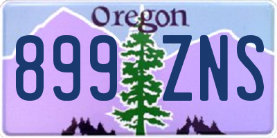 OR license plate 899ZNS