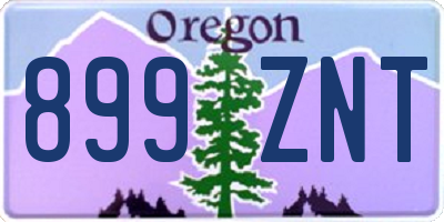 OR license plate 899ZNT