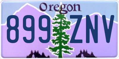 OR license plate 899ZNV