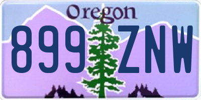 OR license plate 899ZNW