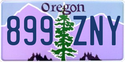 OR license plate 899ZNY