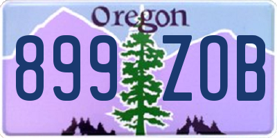 OR license plate 899ZOB