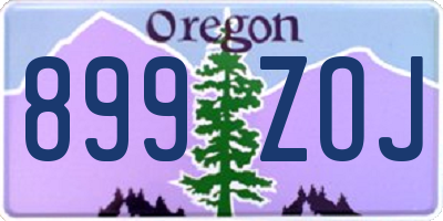 OR license plate 899ZOJ