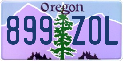 OR license plate 899ZOL