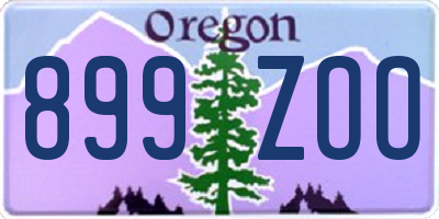 OR license plate 899ZOO