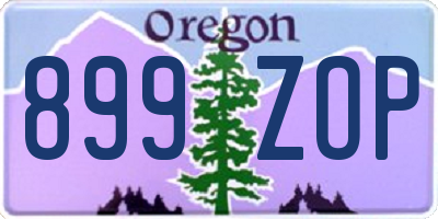 OR license plate 899ZOP