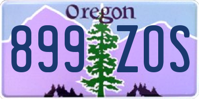 OR license plate 899ZOS