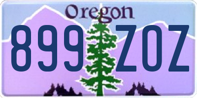 OR license plate 899ZOZ