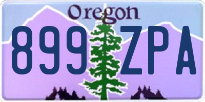 OR license plate 899ZPA