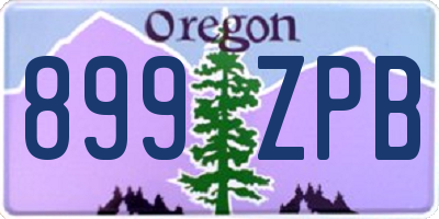 OR license plate 899ZPB