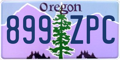OR license plate 899ZPC