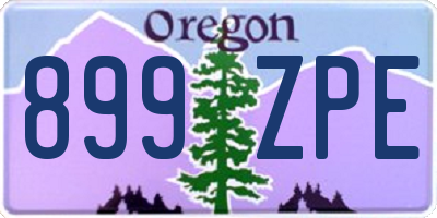 OR license plate 899ZPE
