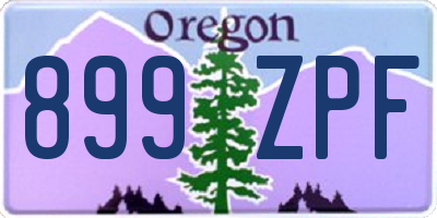 OR license plate 899ZPF