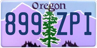 OR license plate 899ZPI