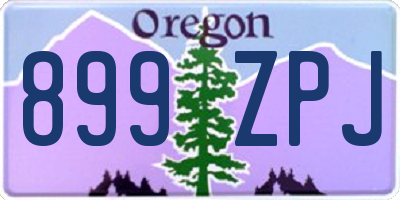 OR license plate 899ZPJ