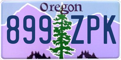 OR license plate 899ZPK