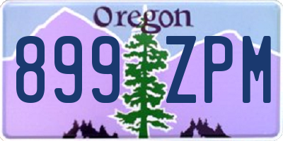 OR license plate 899ZPM