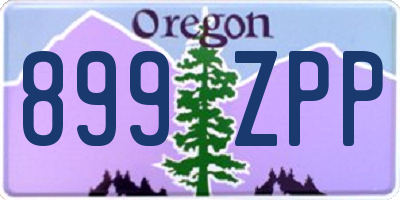 OR license plate 899ZPP